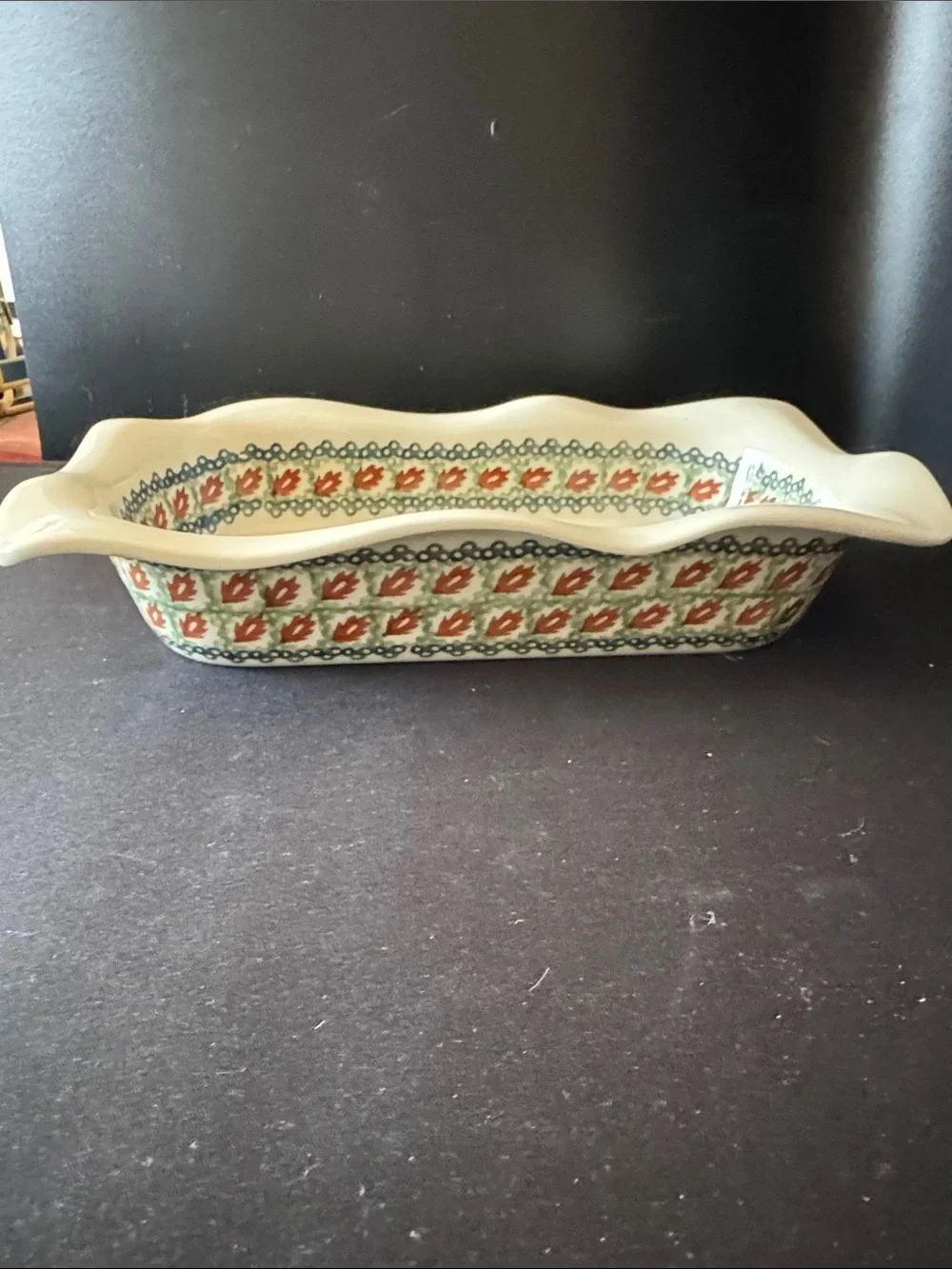 Vintage Polish Pottery Rectangular Baking Dish